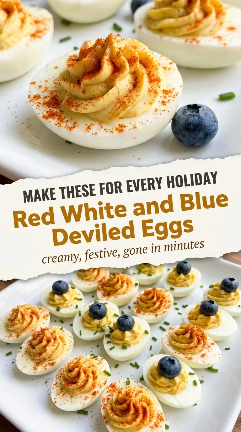 Red White and Blue Deviled Eggs