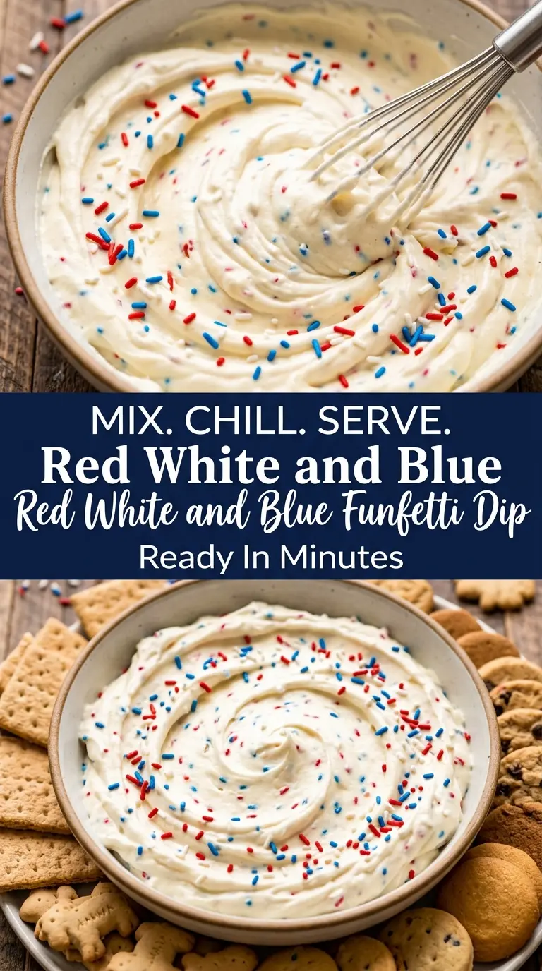 Red White and Blue Funfetti Dip