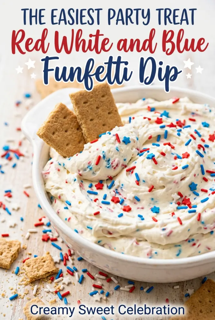 Red White and Blue Funfetti Dip
