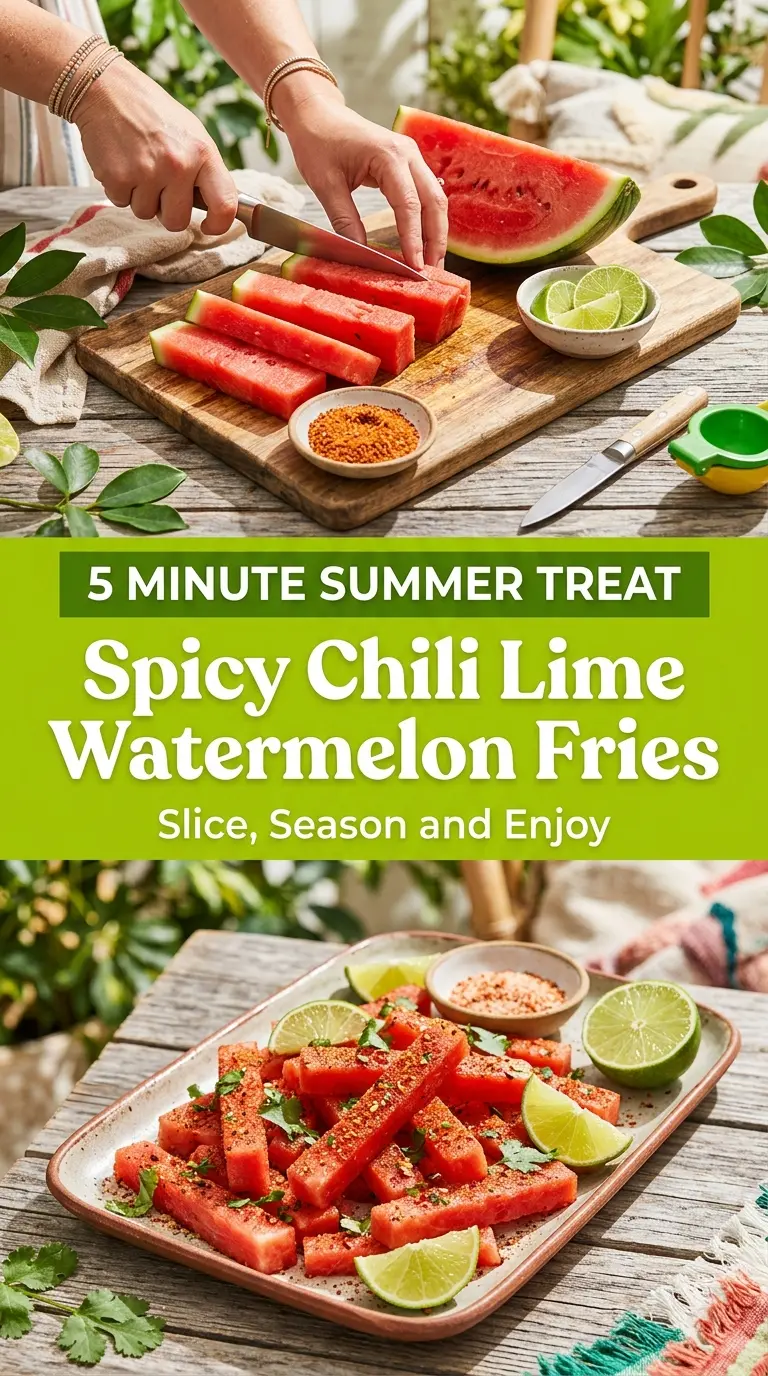 Spicy Chili Lime Watermelon Fries refreshing sweet-spicy juicy