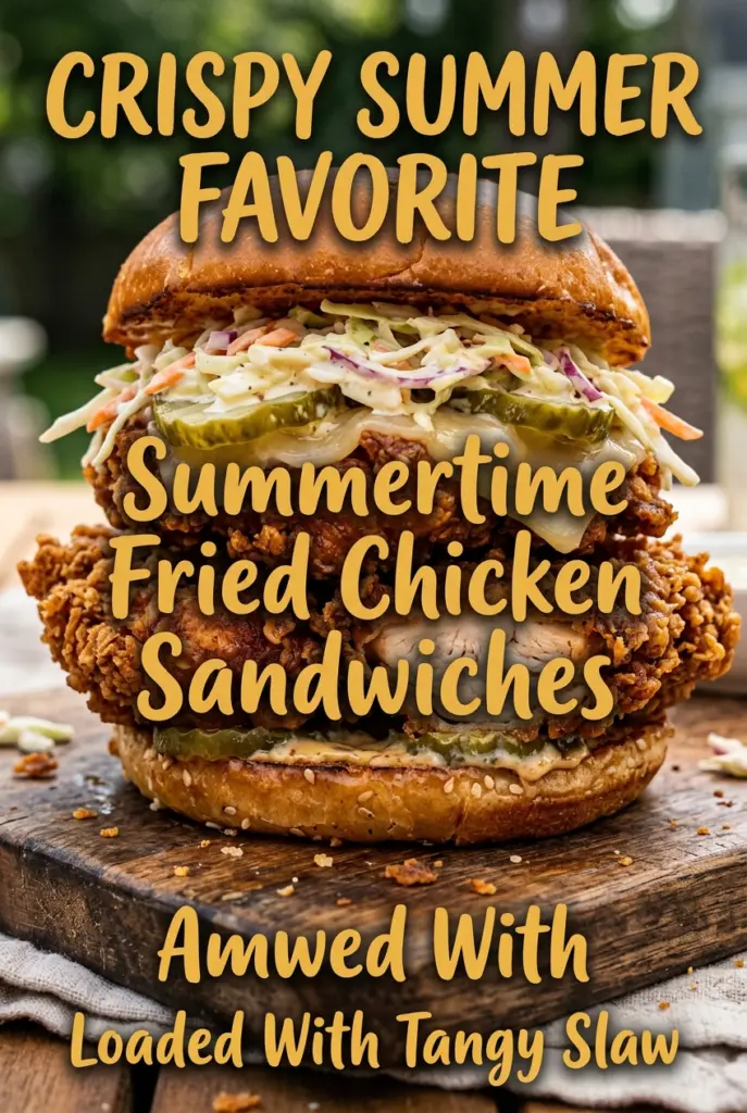 Summertime Fried Chicken Sandwiches With Tangy Slaw