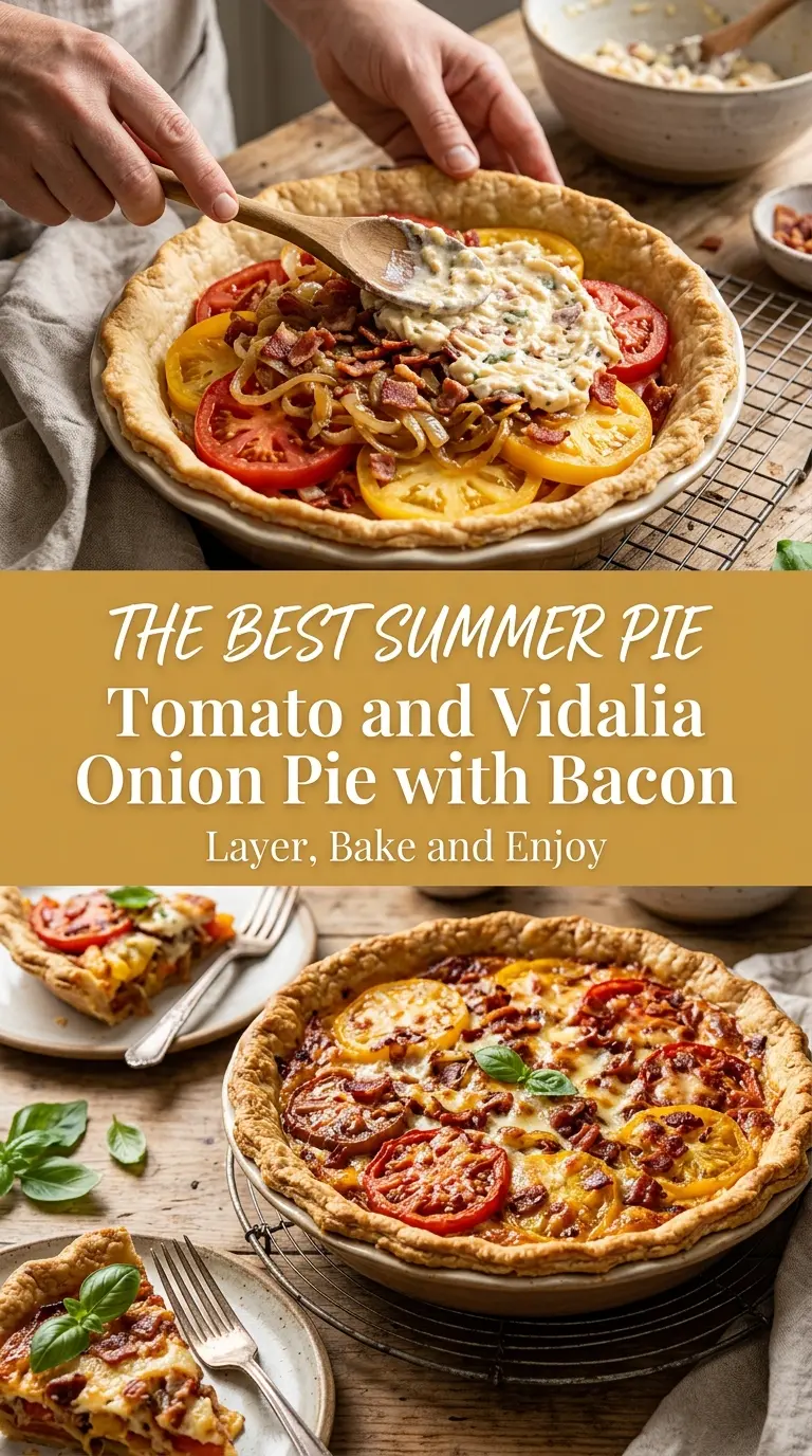 Tomato and Vidalia Onion Pie with Bacon tomato onion cheesy