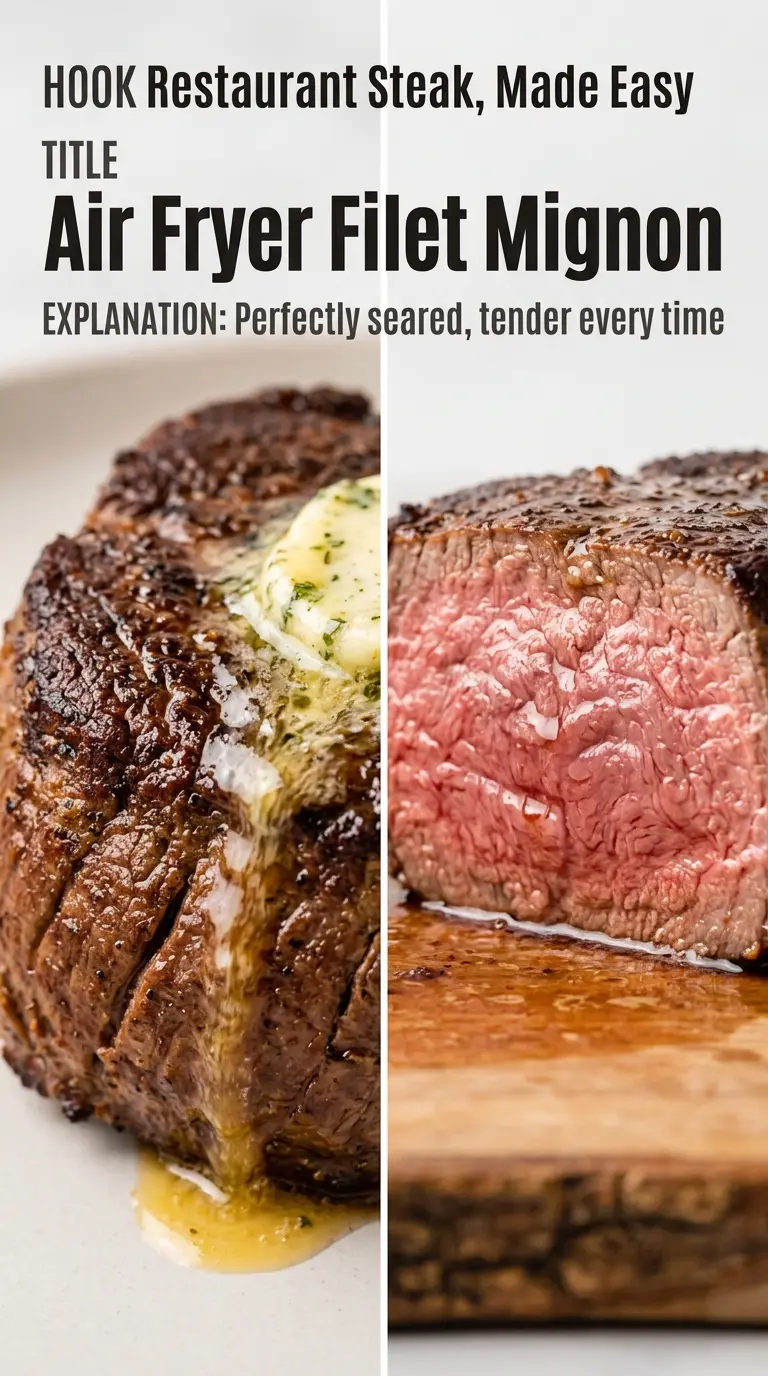 Air Fryer Filet Mignon juicy herb-butter steak