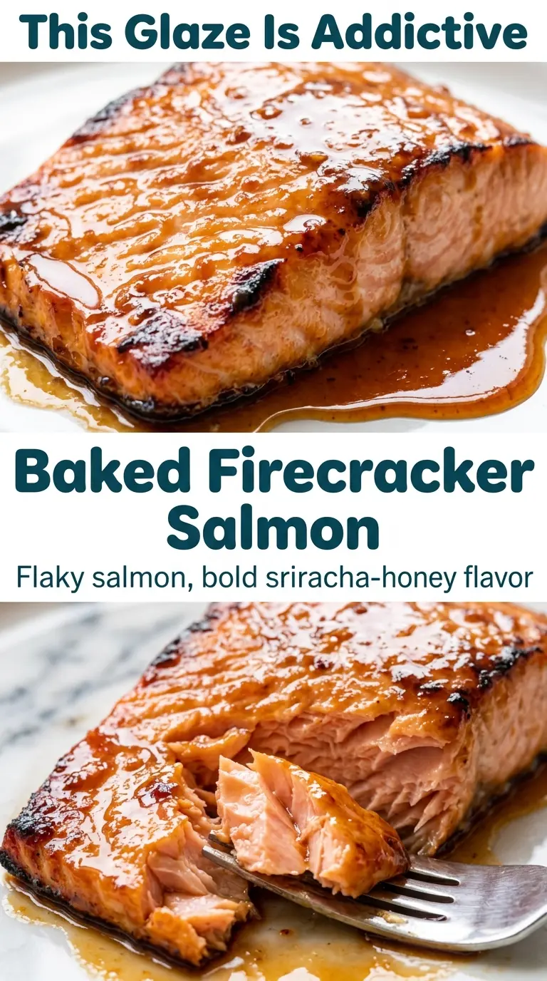 Baked Firecracker Salmon sticky spicy glazed