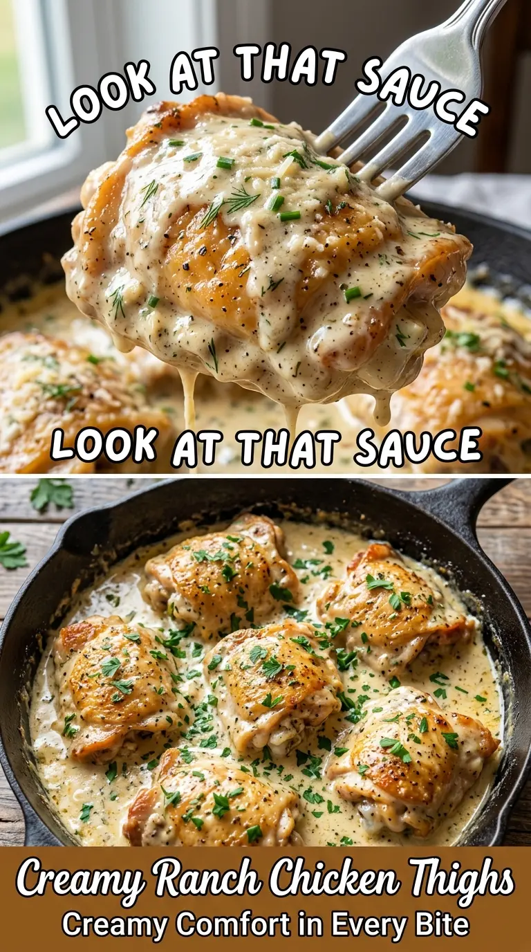 Creamy Ranch Chicken Thighs golden garlicky parmesan