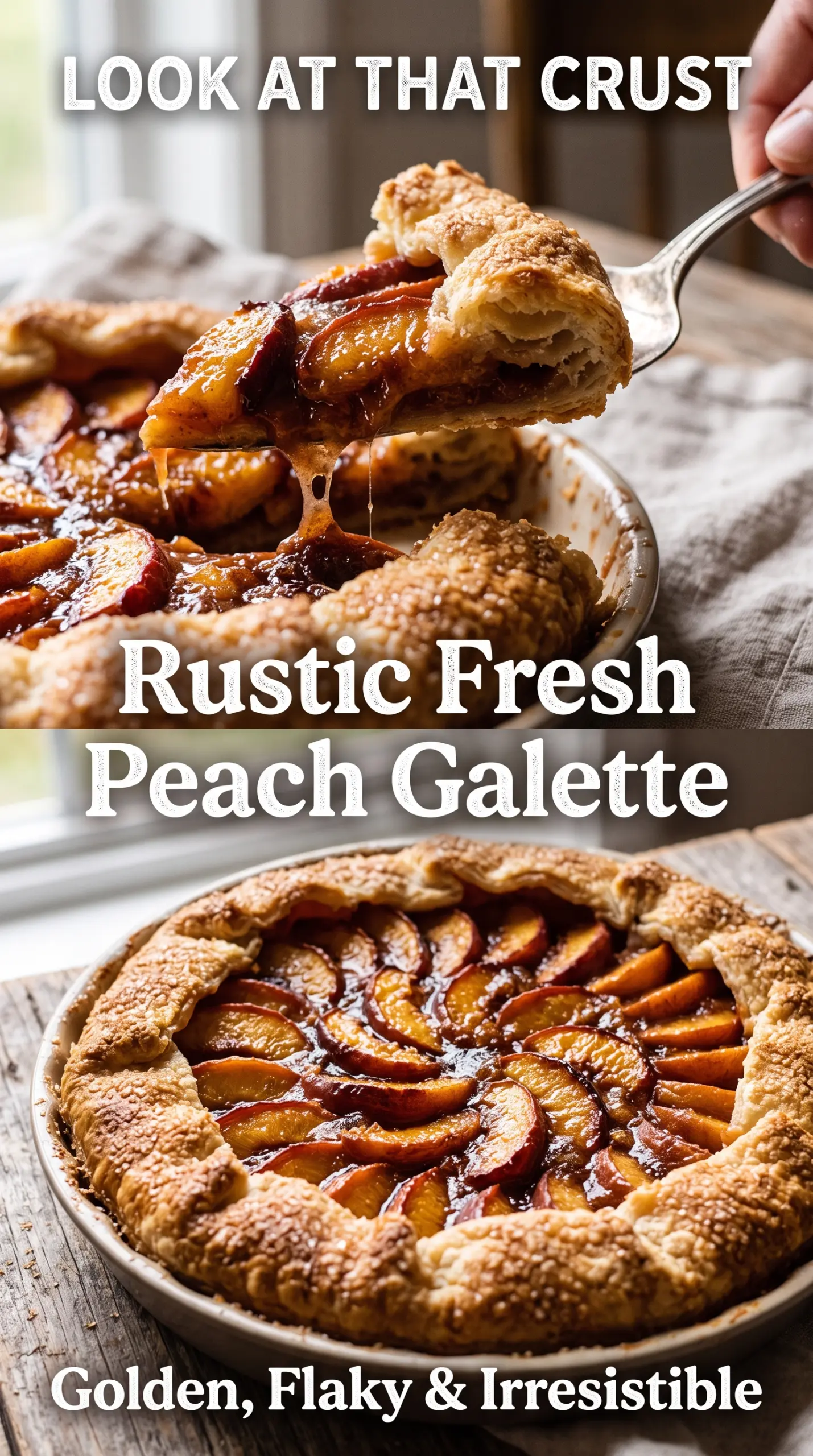 Rustic Fresh Peach Galette flaky buttery peaches