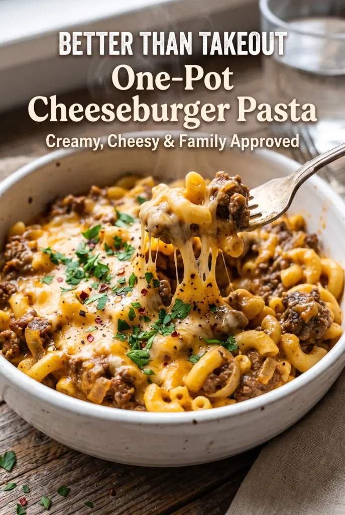One-Pot Cheeseburger Pasta