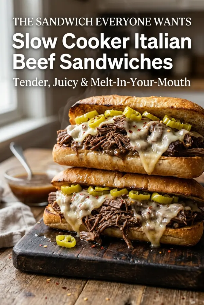 Slow Cooker Italian Beef Sandwiches
