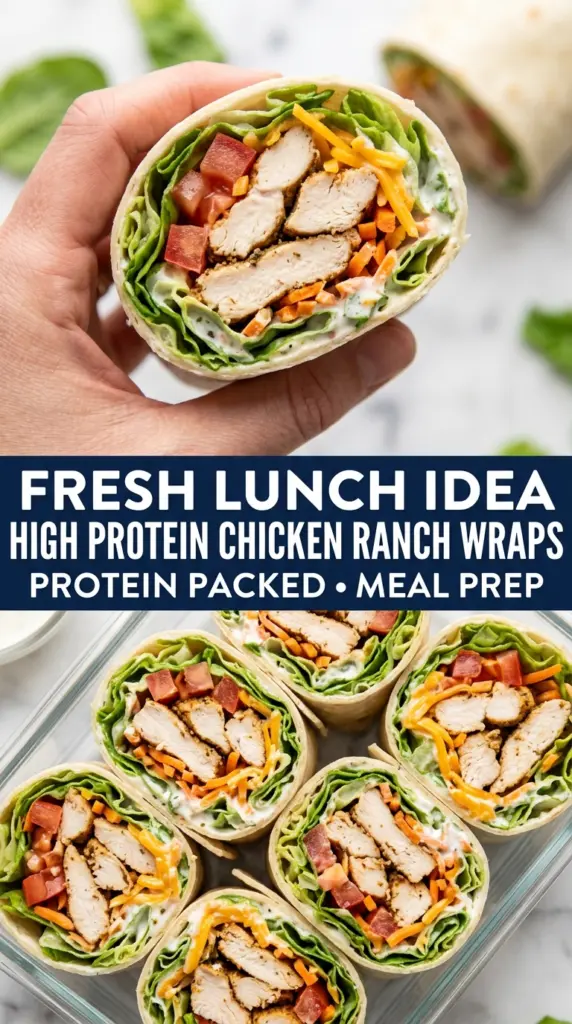 High Protein Chicken Ranch Wraps