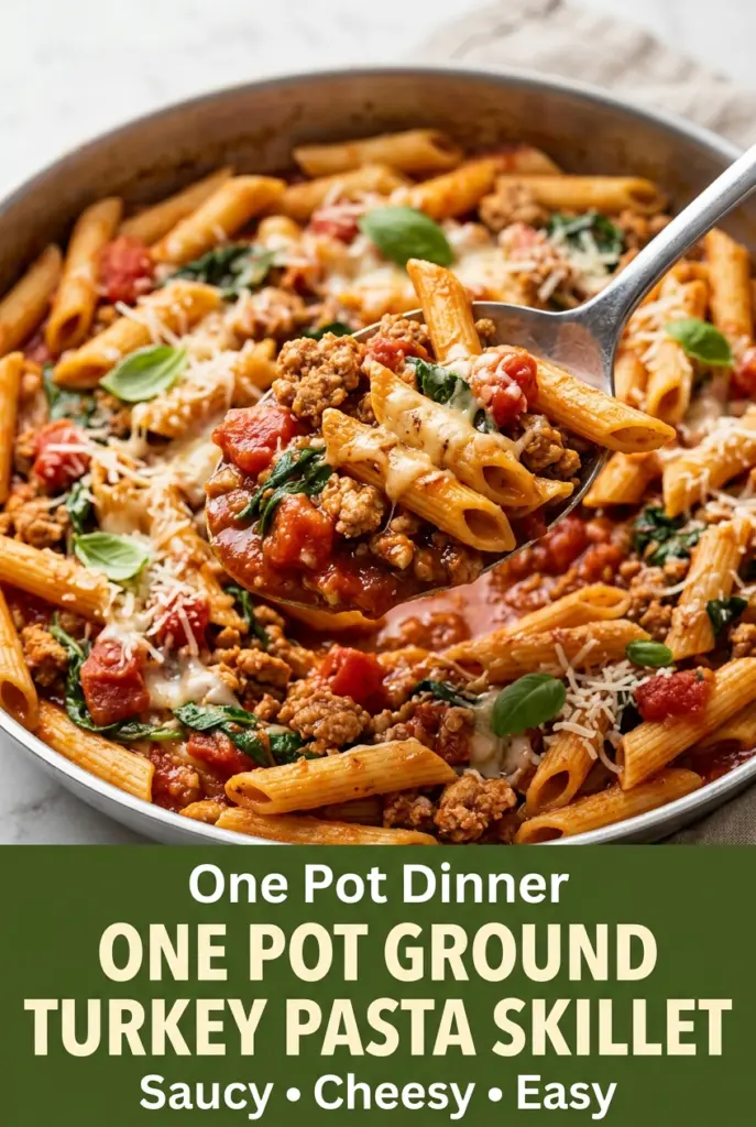 One Pot Ground Turkey Pasta Skillet