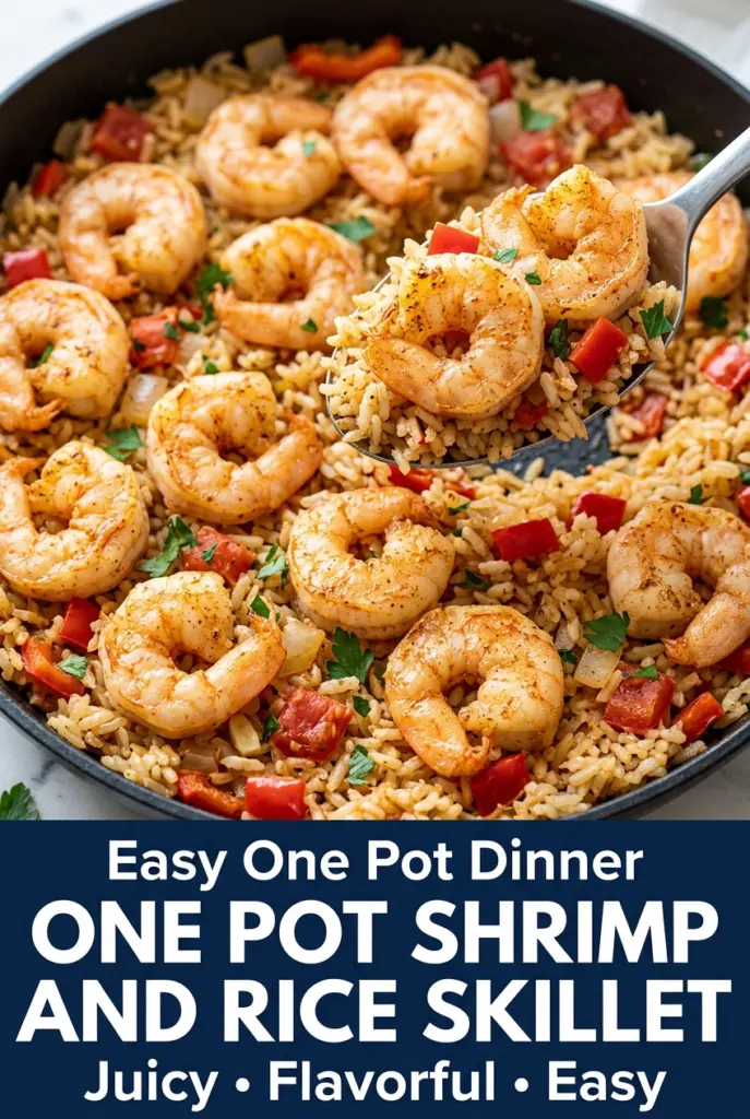 One Pot Shrimp and Rice Skillet