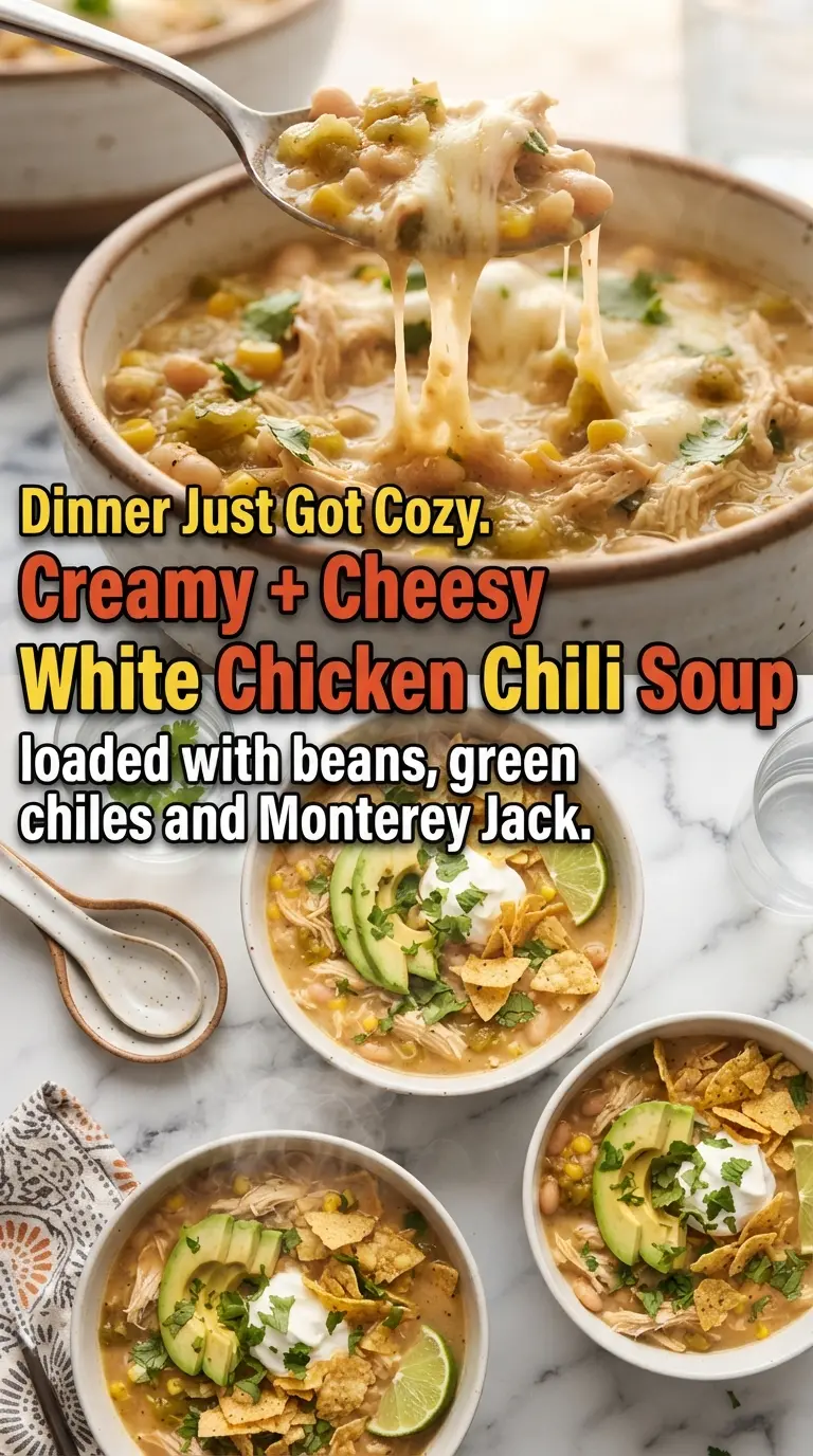 Hearty White Chicken Chili Soup creamy zesty cozy