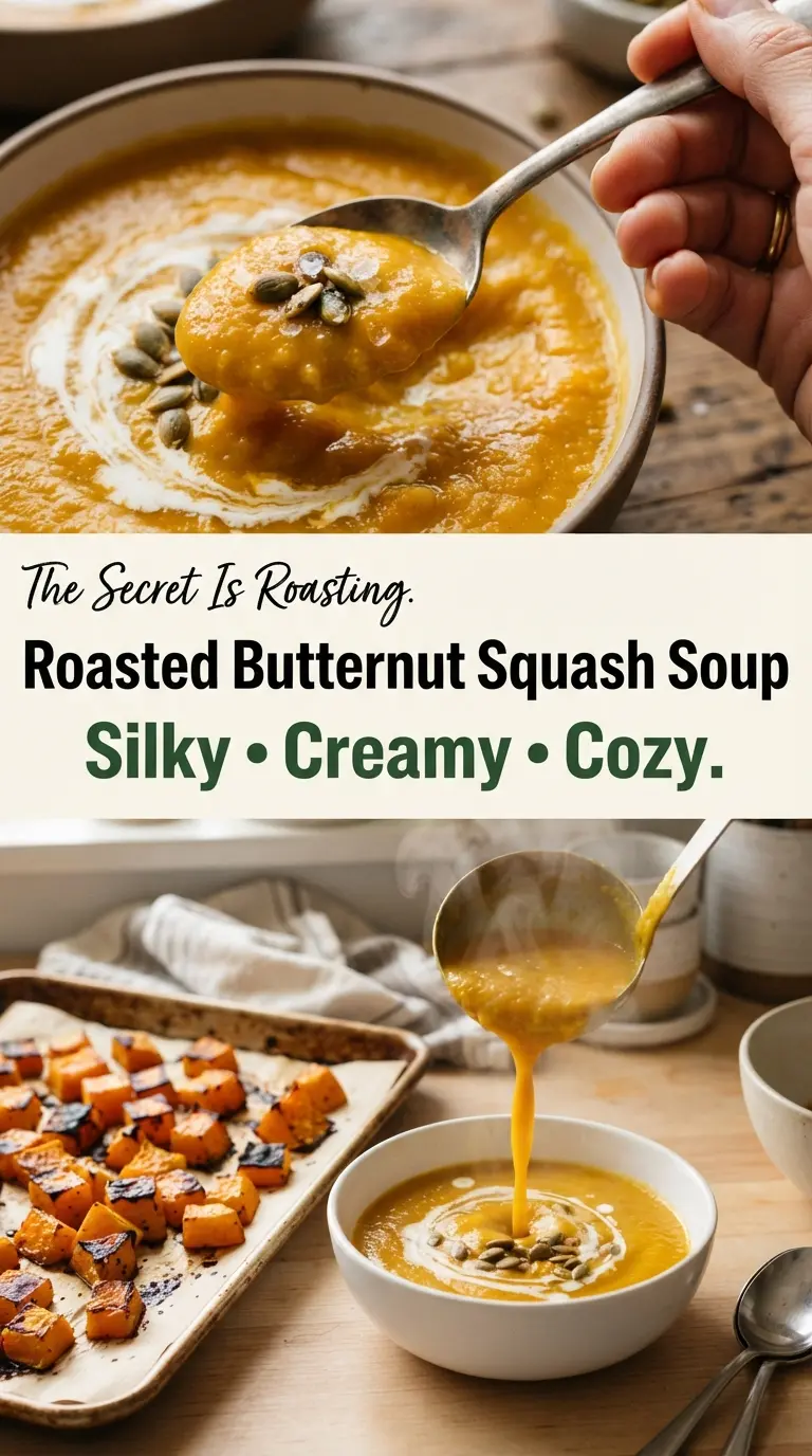 Roasted Butternut Squash Soup silky caramelized