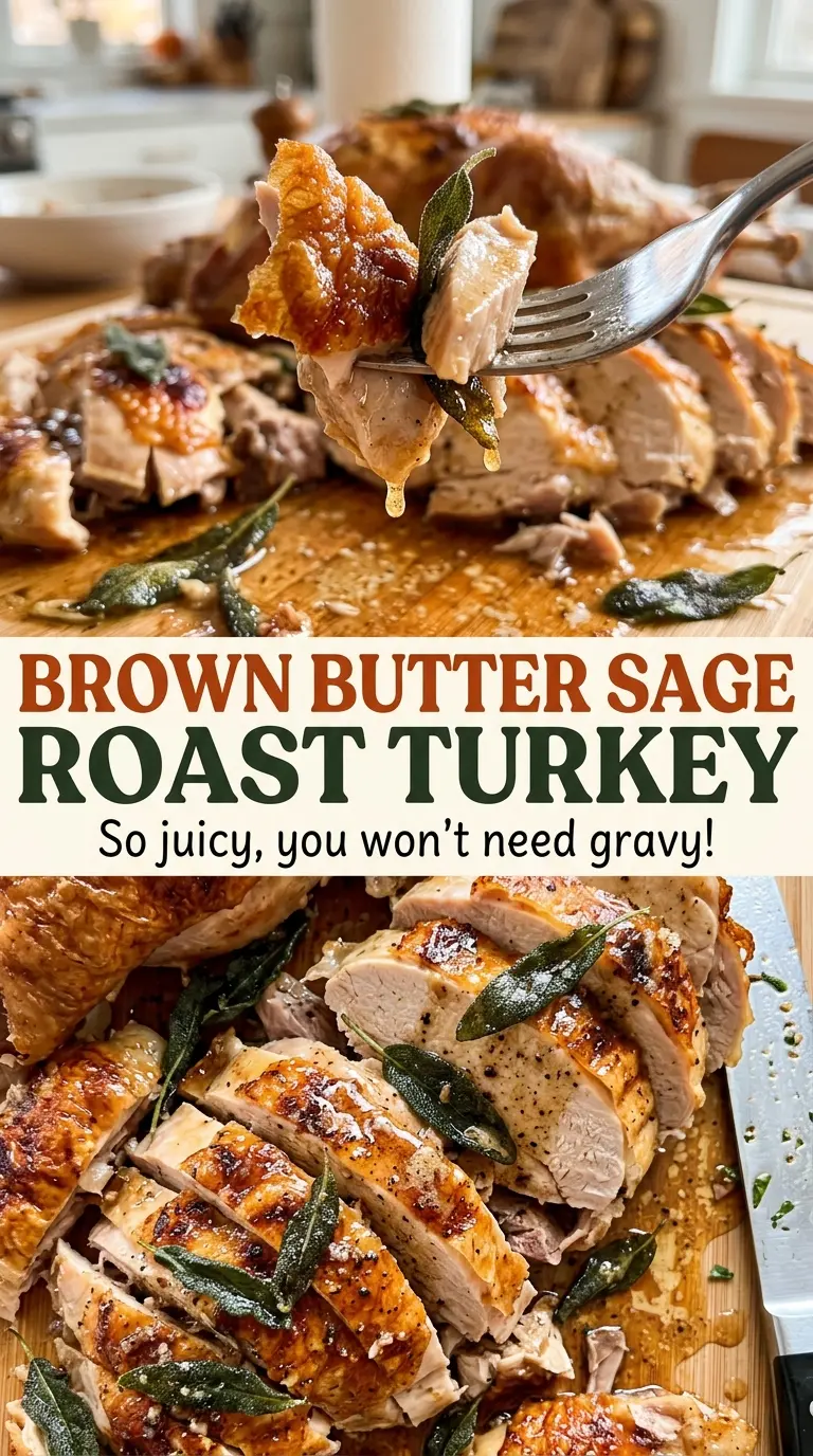 Brown Butter Sage Roast Turkey crisp herb skin