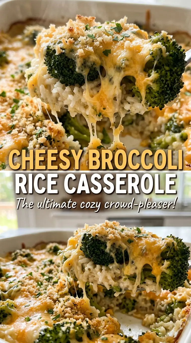 Cheesy Broccoli Rice Casserole creamy golden