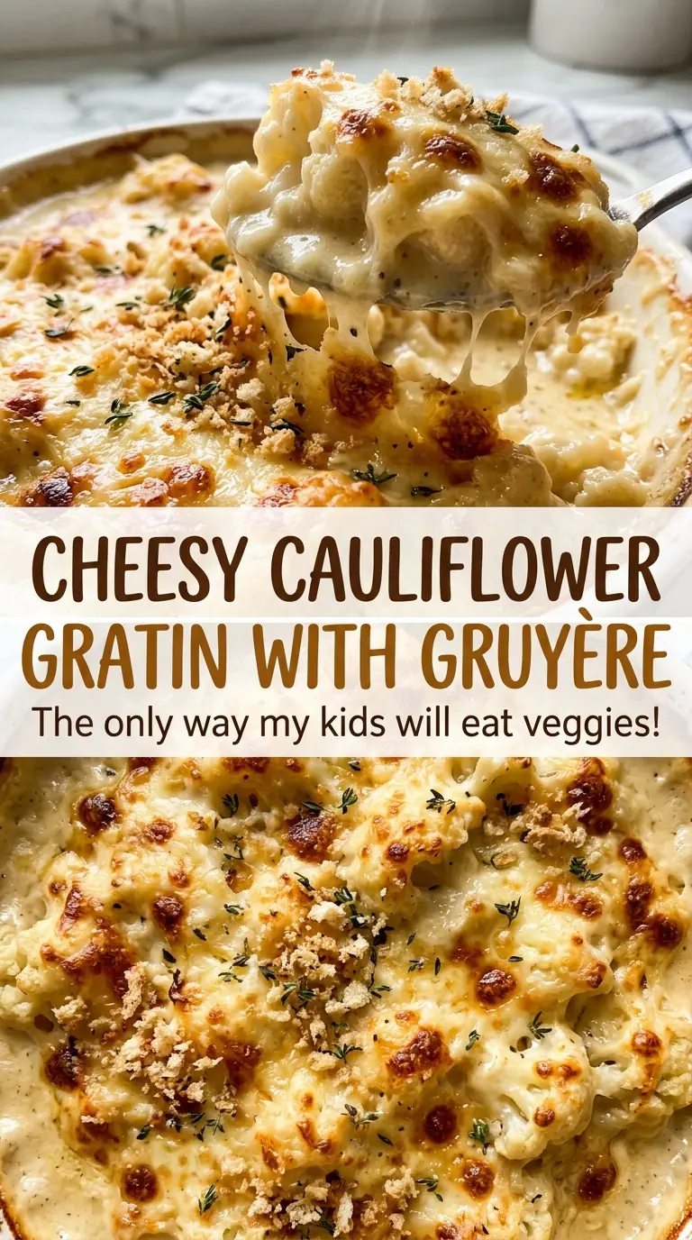 Cheesy cauliflower gratin with Gruyère creamy interior