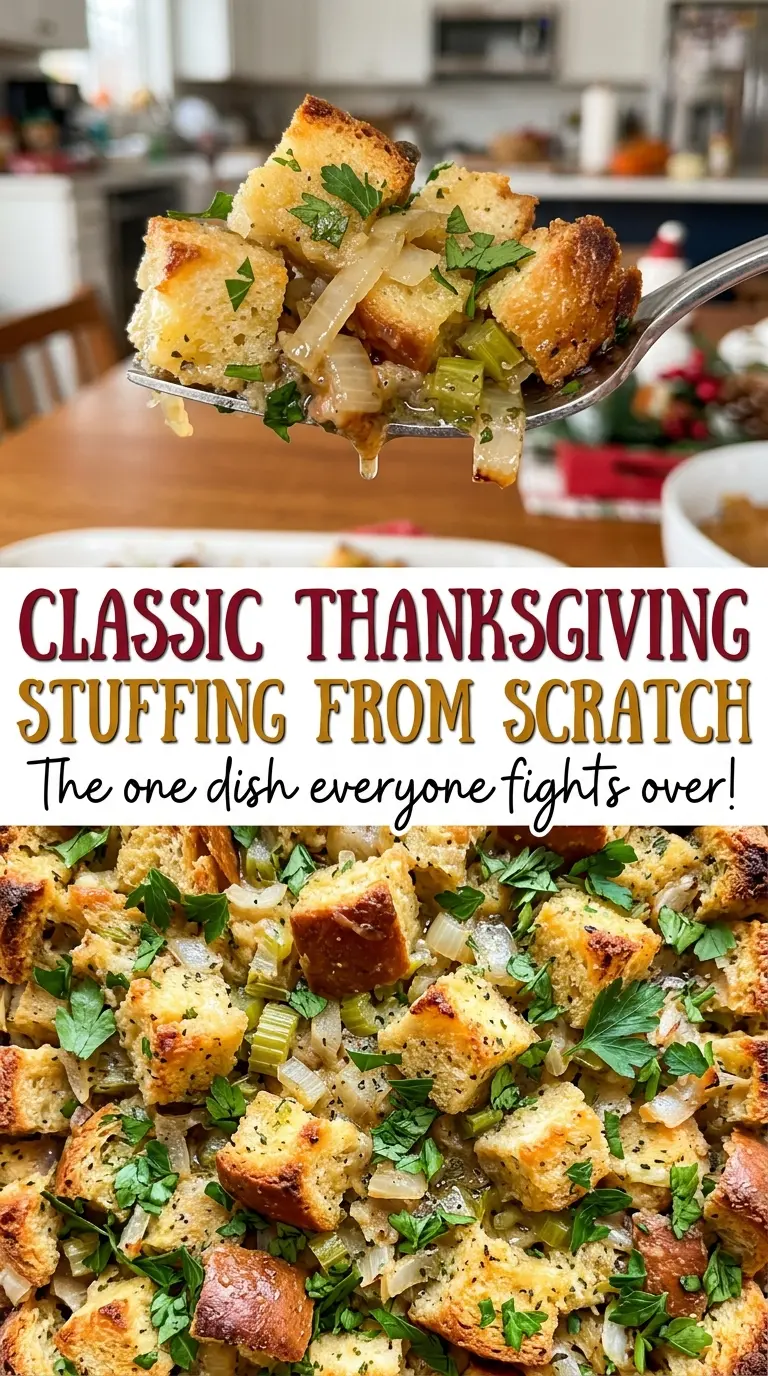 Classic Thanksgiving stuffing tender savory cubes