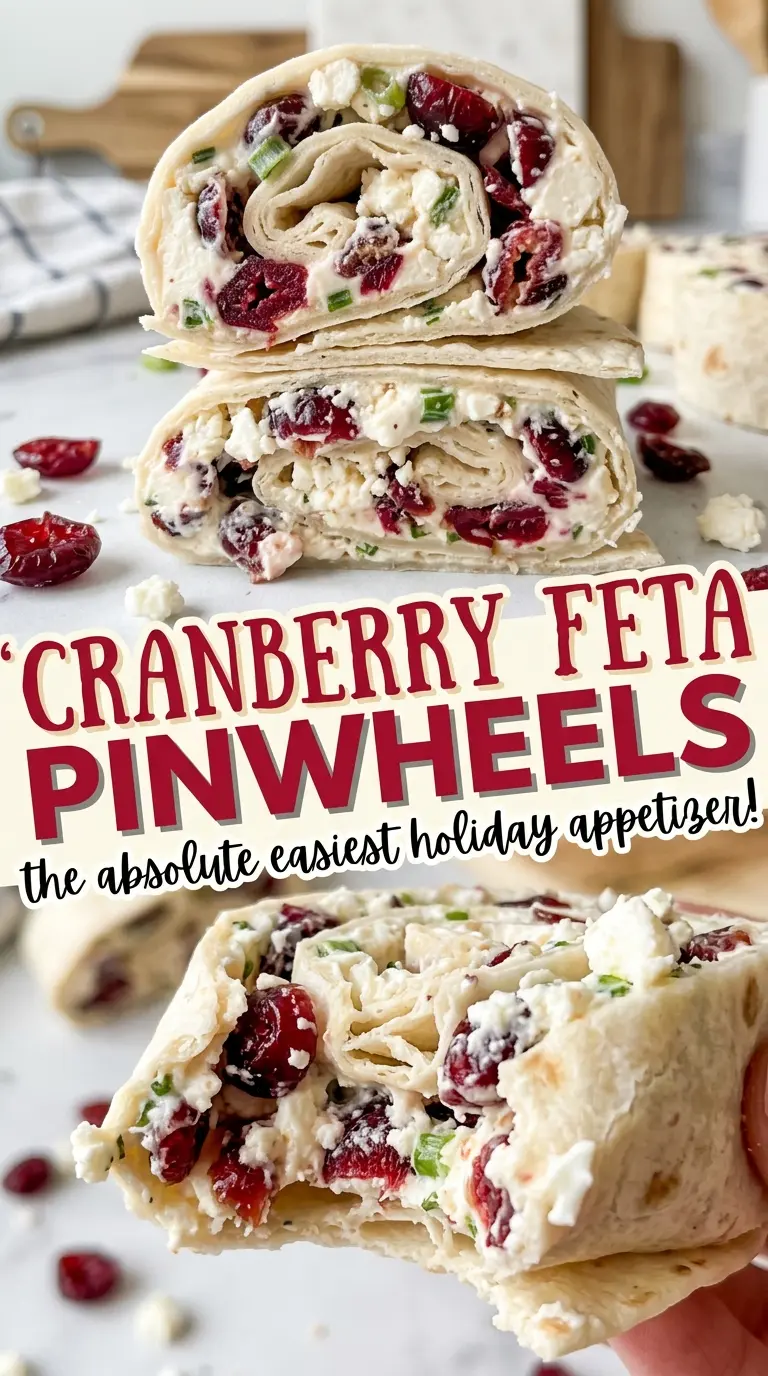 Cranberry Feta Pinwheels crisp golden centers