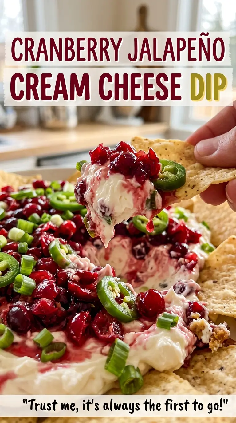 Cranberry Jalapeño Cream Cheese Dip festive fresh relish