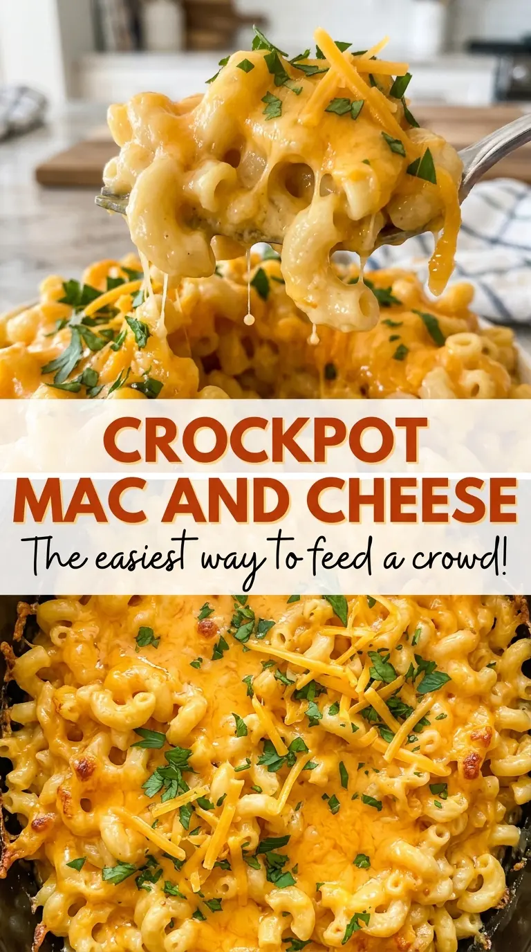 Crockpot Mac and Cheese creamy cheddar elbows