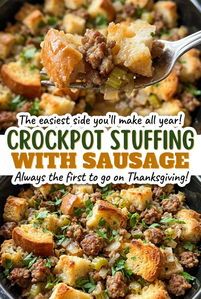 Crockpot Stuffing with Sausage