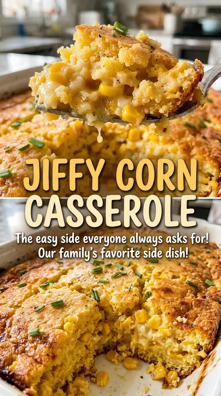 Jiffy Corn Casserole creamy, golden, spoonable