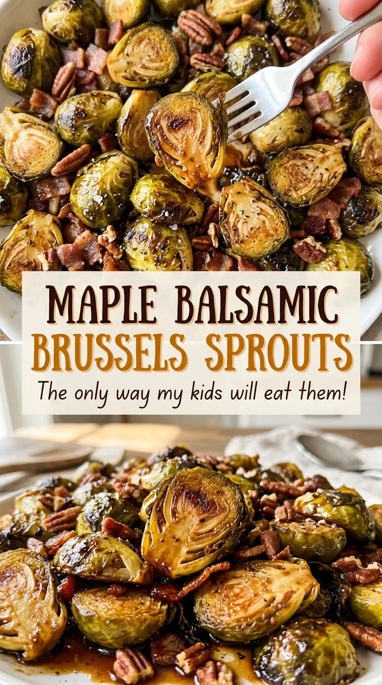 Maple balsamic Brussels sprouts tender and glazed