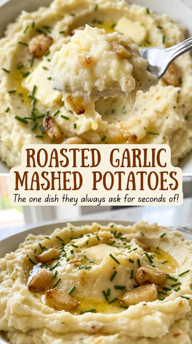 Roasted Garlic Mashed Potatoes creamy, fluffy