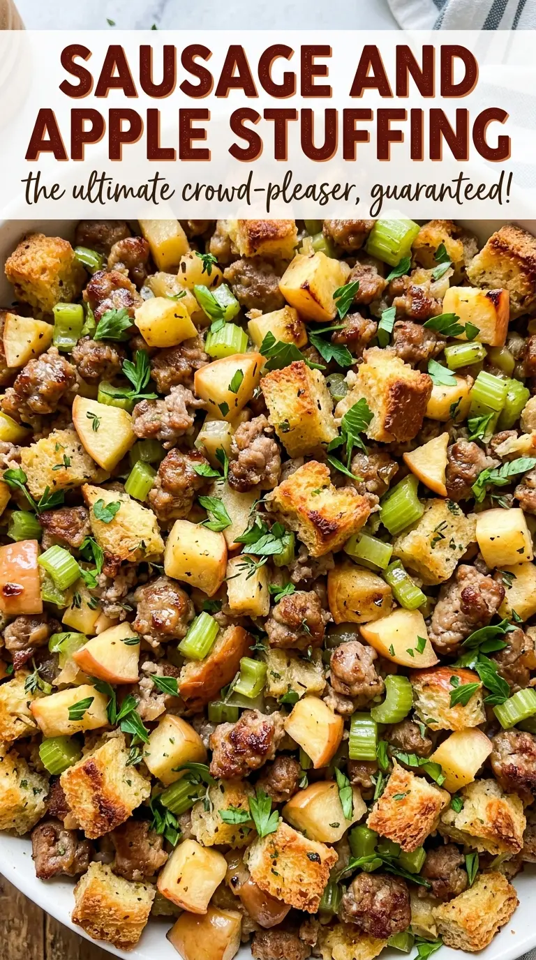 Sausage and Apple Stuffing hearty rustic golden