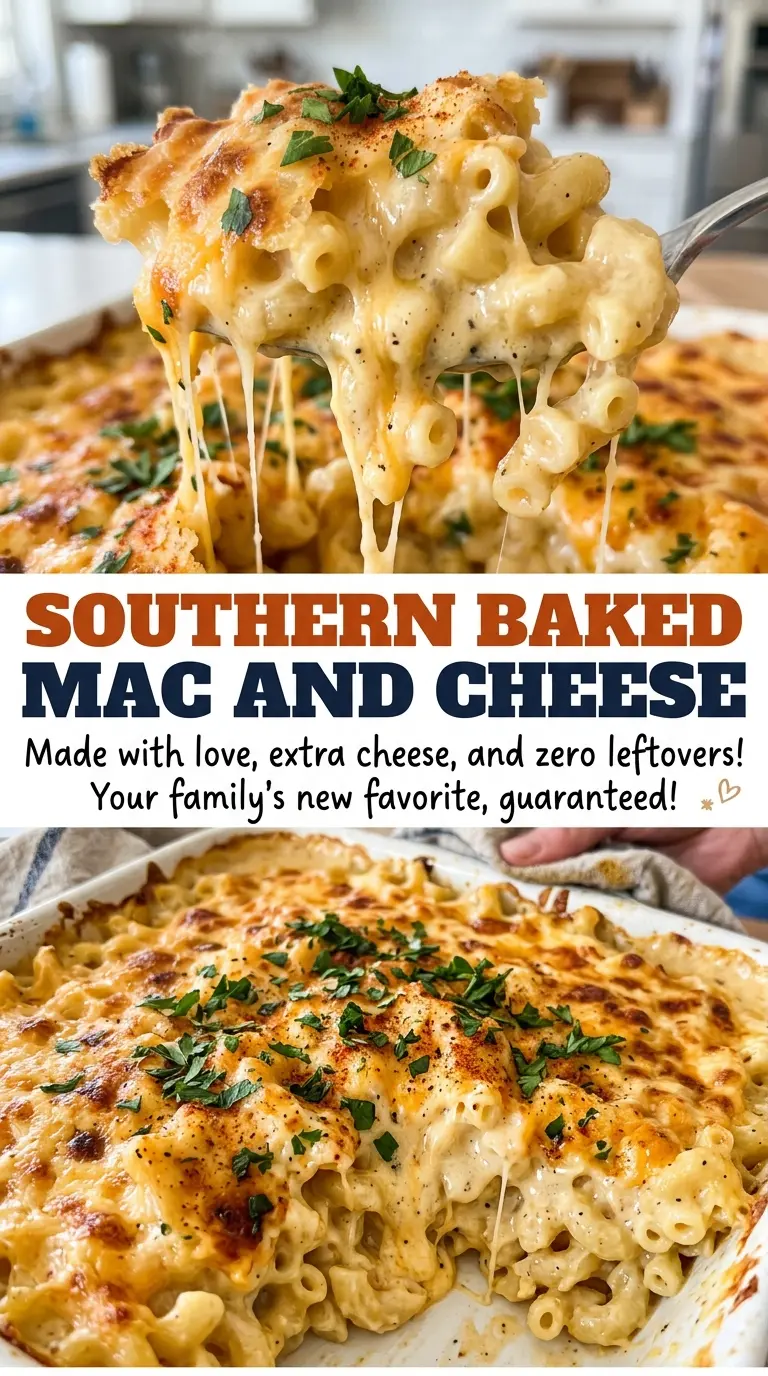 Southern Baked Mac and Cheese creamy layered casserole