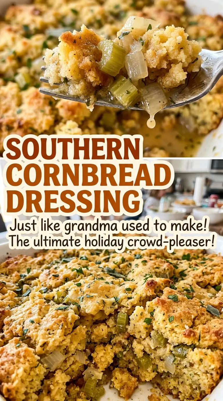 Southern Cornbread Dressing sage seasoned crumb