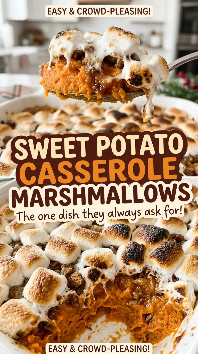 Sweet Potato Casserole with Marshmallows creamy golden finish