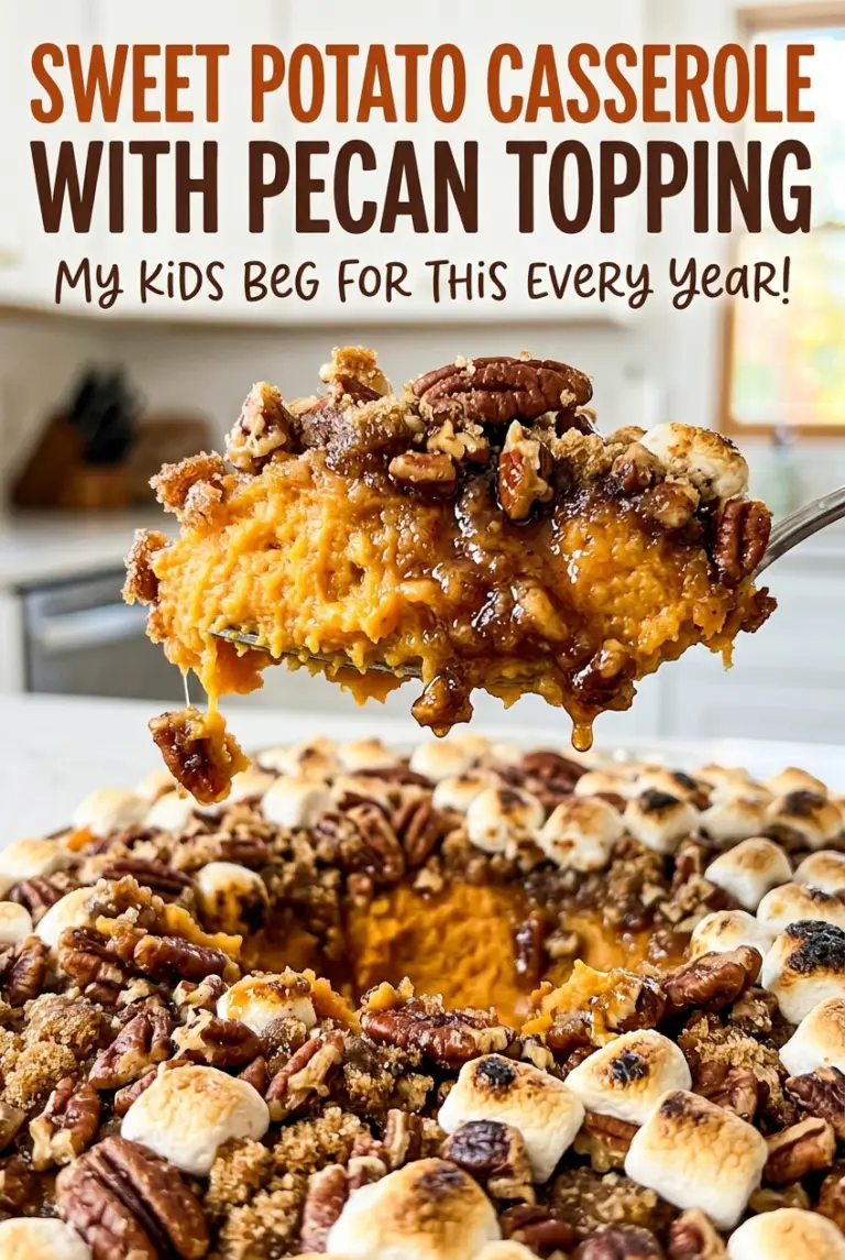 Sweet Potato Casserole with Pecan Topping