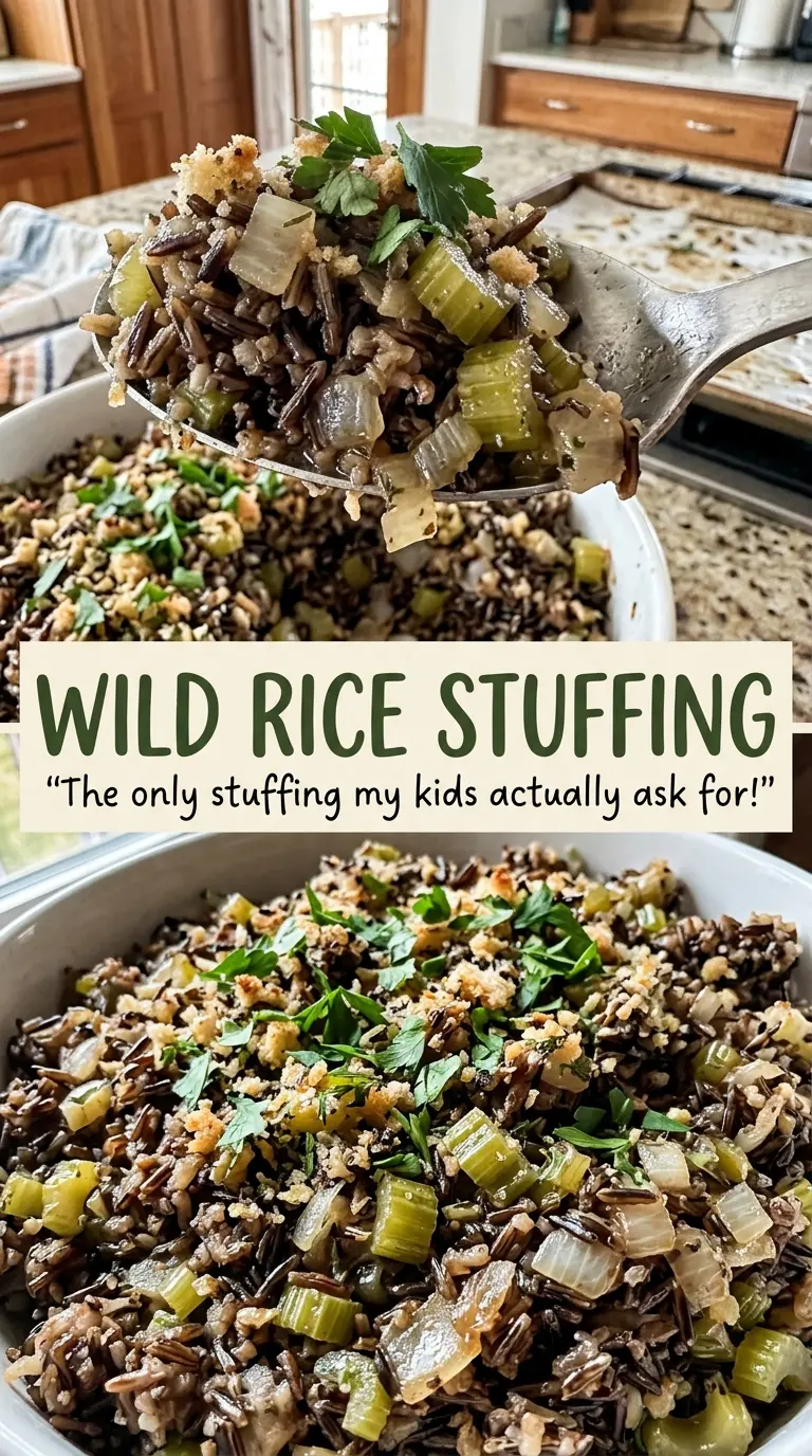 Wild Rice Stuffing with tender mushrooms and herbs